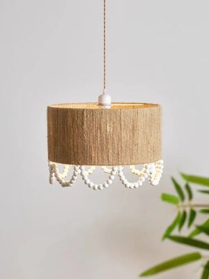 Restaurant Living Room Chandelier Retro Japanese Wabi Sabi Wooden beads  Rope Pendant Light (WH-VP-331)