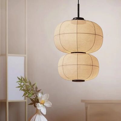 Japanese Pendant Lights Vintage Fabric Lantern Wabi Sabi Lights (WH-VP-335)