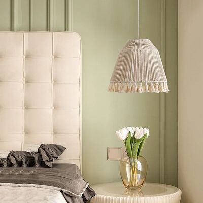 Bohemian Rope Woven Tassels Creative Bedroom Chandelier Wabi Sabi Retro Living Room  Rope Chandelier (WH-VP-337)