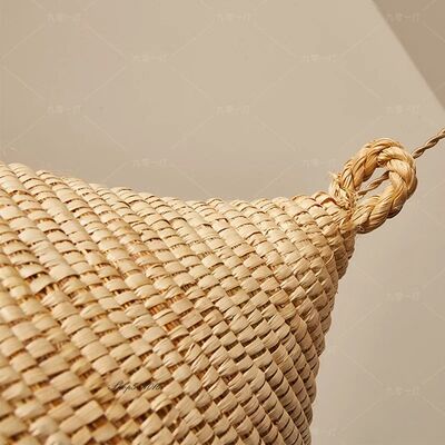 Minimalist Straw Hat Lamp Vintage Rattan Pendant Light (WH-VP-339)