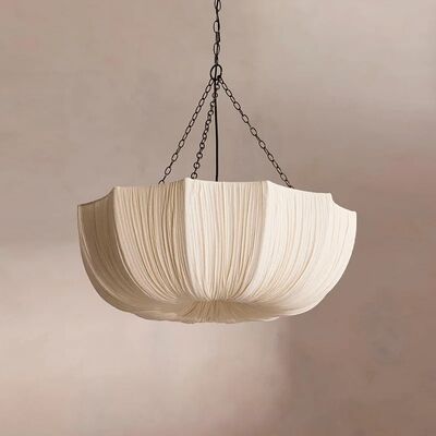 Medieval Living Dining Room Pendant Lights French Retro Wabi-Sabi Fabric Chandelier (WH-VP-343)
