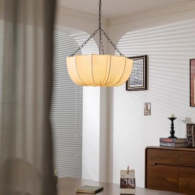 Medieval Living Dining Room Pendant Lights French Retro Wabi-Sabi Fabric Chandelier (WH-VP-343)