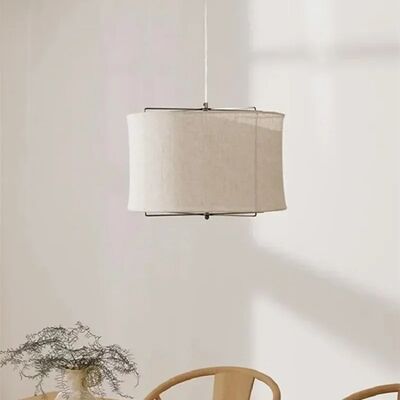 Retro Counter Handmade Art Bedroom Lamps Wabi Sabi Style Cotton Linen Fabric Pendant Lamp (WH-VP-358)