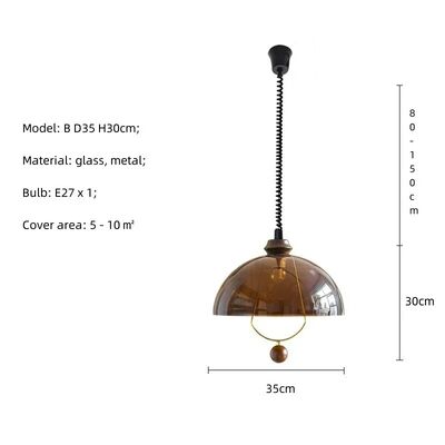 Wabi Sabi Amber Shades Hanging Chandelier Light American Retro Lift E27 Pendant Lamp (WH-VP-361)