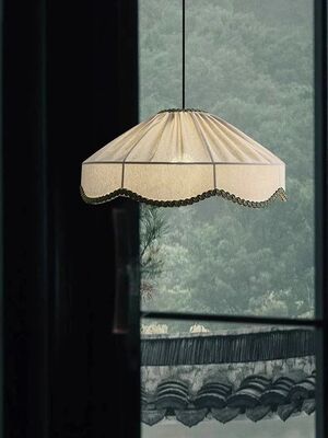 Dining Bedroom Room Decoration Pendant Light Japanese Wabi Sabi Retro Fabric Chandelier (WH-VP-365)