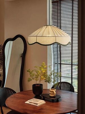 Dining Bedroom Room Decoration Pendant Light Japanese Wabi Sabi Retro Fabric Chandelier (WH-VP-365)