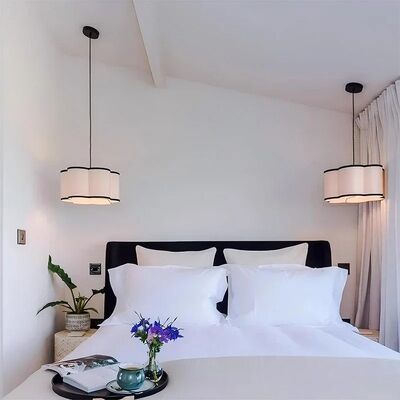 Led designer lamp Living room Bedroom Bar Indoor wabi sabi bedhead light Vintage Bohemian Curved Fabric Pendant Light (WH-VP-370)