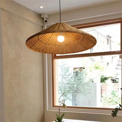 farmhouse light bar dining lights Minimalist Brown Beige Retro wicker pendant light(WH-WP-96)