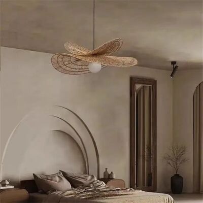 Bedroom rustic lamp Restaurant Decor Wabi-sabi Vintage wicker Rattan pendant lamp(WH-WP-99)