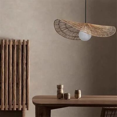 Bedroom rustic lamp Restaurant Decor Wabi-sabi Vintage wicker Rattan pendant lamp(WH-WP-99)