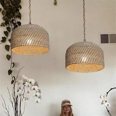 rustic hanging lamp Dining Room Kitchen Wabi sabi Jute Rope Pendant Lights(WH-WP-105)
