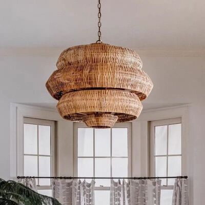 Dining Room lamp Decor Living Room Creative Rattan woven lantern Antibes Grande Chandelier(WH-WP-113)