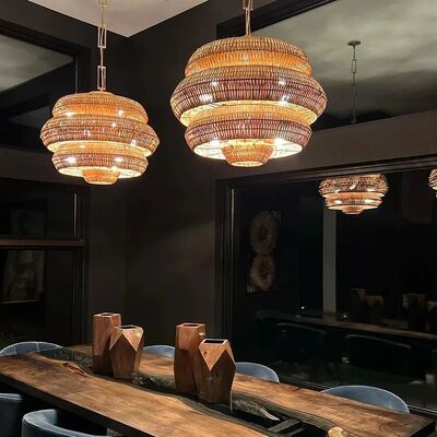 Dining Room lamp Decor Living Room Creative Rattan woven lantern Antibes Grande Chandelier(WH-WP-113)
