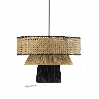 Bedroom hanging Light Decor Living Room Japanese Style Straw Handmade Pendant Lights(WH-WP-115)
