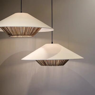 kitchen light Bedroom Living Room Japanese Wabi Sabi Fabric Rattan Woven Pendant lamp(WH-WP-116)