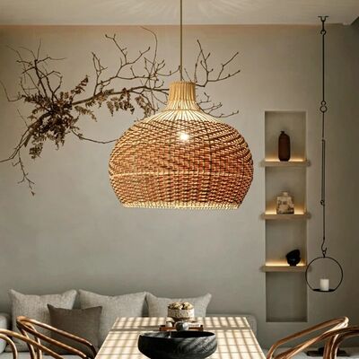Restaurant Suspension Luminaire Decor Retro Hanglamp Rattan Lamp Vintage Pendant Light(WH-WP-117)