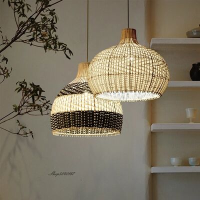 Restaurant Suspension Luminaire Decor Retro Hanglamp Rattan Lamp Vintage Pendant Light(WH-WP-117)