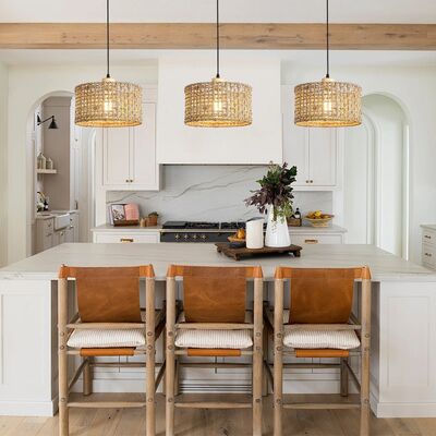 Bedroom Bedside Light Decors Home Vintage Bamboo Rattan Woven LED Pendant Light(WH-WP-118)