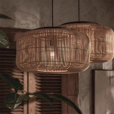 Restaurant Lighting Living Room led Wabi-sabi solid wood lamp Vitage rattan pendant light(WH-WP-121)