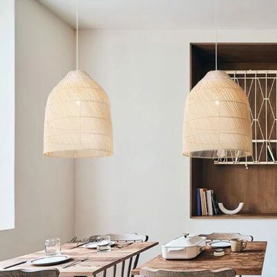 Loft Lamp Home Restaurant Bar Hanging Lamp Wabi Sabi Hand Woven Rattan Led Pendant Lights(WH-WP-123)