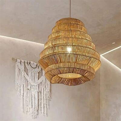 Kitchen LED Hanging Lamp bar Designer lamp Creative birdcage light Bamboo Weaving pendant lamp(WH-WP-125)
