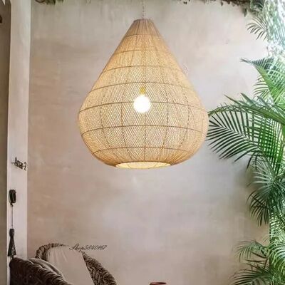 Lobby Chandelier Lighting Fixture Dining Room Hotel Hand-woven Natural Rattan Pendant Light(WH-WP-126)