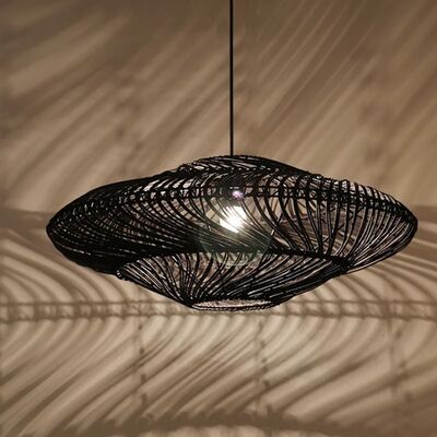 Restaurant Lights Living Room Suspension Creative UFO Shades Rattan Pendant Lights(WH-WP-128)
