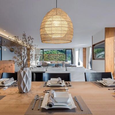 Dining Room Suspension Luminaire Loft Living Room Home Decor Handmake Rattan Pendant Lamp(WH-WP-130)