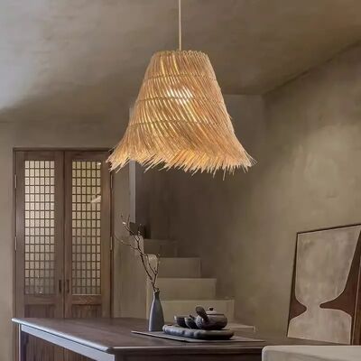 Cafe Lighting Decorative Bedroom Bedside Lamps Retro Hand-woven Art Rattan Pendant Lamp(WH-WP-134)