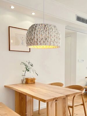 Bar Hanging Light Fixture Kitchen Island Cafe Nordic Hand-Woven Rope Wabi Sabi Pendant Light(WH-WP-136)