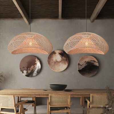 Restaurant Loft Lights Fixture Living Room Bedroom Vintage Wabi Sabi Wicker Pendant Lamp(WH-WP-149)