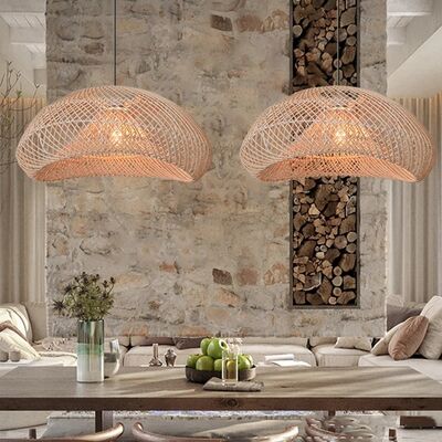 Restaurant Loft Lights Fixture Living Room Bedroom Vintage Wabi Sabi Wicker Pendant Lamp(WH-WP-149)