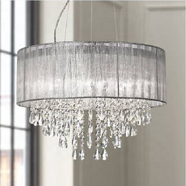 Possin Euro Jolie Sliver Fabric Crystal Ceiling Lights for Hotel Living Room Bedroom (WH-CA-04)