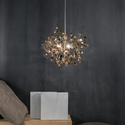 Nordic Modern Personality Stainless Steel Chrome Leaf LED Chandelier Argent Pendant（WH-AP-632）