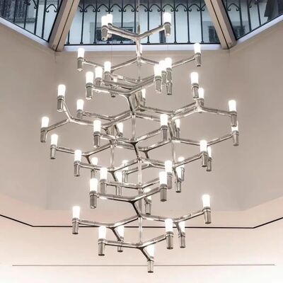 Crown Major Pendant lamp Nordic Tube chrome chandelier  Crown Plana Mega Pendant（WH-AP-637）