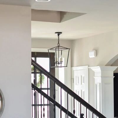 Loft Vintage Iron Birdcage Pendant Light Modern  Darlana Linear Lantern Chandelier（WH-AP-640）