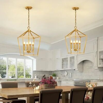 Loft Vintage Iron Birdcage Pendant Light Modern  Darlana Linear Lantern Chandelier（WH-AP-640）