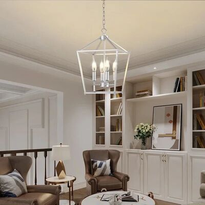 Loft Vintage Iron Birdcage Pendant Light Modern  Darlana Linear Lantern Chandelier（WH-AP-640）
