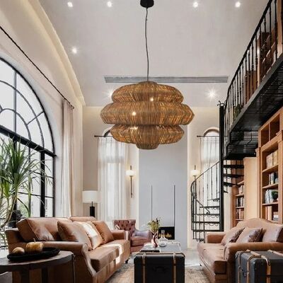 Antibes Grande Chandelier wabi sabi Rattan woven lantern light（WH-AP-641）