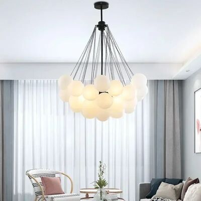 Glasses Bubble Chandeliers Nordic Frosted Glass Gold Black Pendant Light （WH-AP-669）