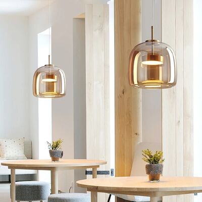 Nordic Glass Led Pendant Light Light Luxury Smoke Grey Hanging Light（WH-AP-677）