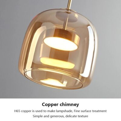 Nordic Glass Led Pendant Light Light Luxury Smoke Grey Hanging Light（WH-AP-677）