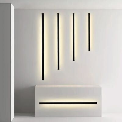 Nordic Black White LED Wall Lamp for Bedroom LED Long Strip Wall Lights （WH-AP-692）