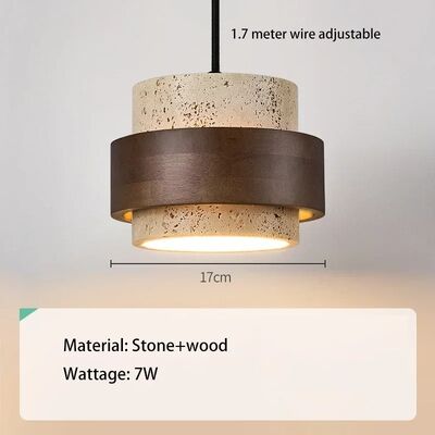Walnut Pendant Light Indoor LED Travertine Chandelier（WH-AP-714）