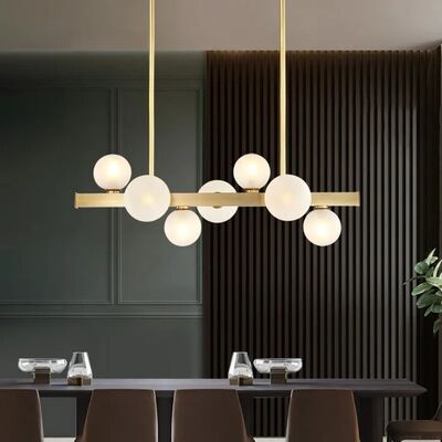 Modern designer chandelier gold Luxury Nordic glass ball light Kitchen Island lamp (WH-GP-181)