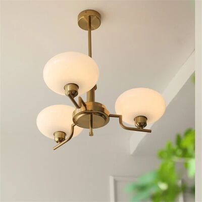 Mid century Bauhaus Chandeliers French Cream white glass Pendant lamp (WH-GP-189)