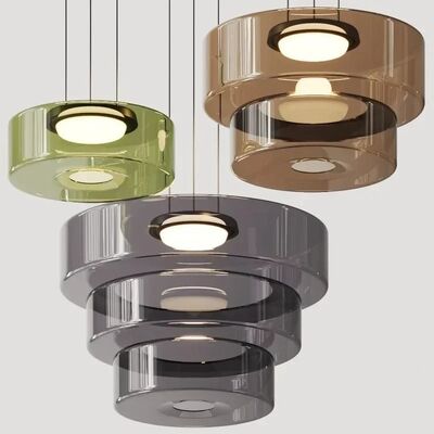 Modern LED Amber Glass Chandelier for Restaurant Bedroom Living Room Bar Pendant Lights (WH-GP-197)