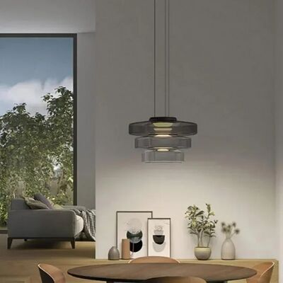 Modern LED Amber Glass Chandelier for Restaurant Bedroom Living Room Bar Pendant Lights (WH-GP-197)
