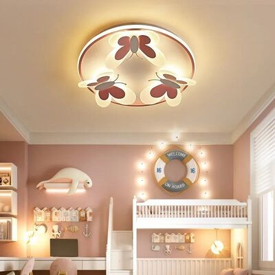 girl bedroom lamp Indoor Study Salon Creative Decorative pink Butterfly ceiling lamp(WH-MA-301)