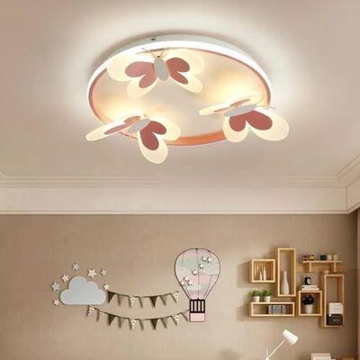 girl bedroom lamp Indoor Study Salon Creative Decorative pink Butterfly ceiling lamp(WH-MA-301)